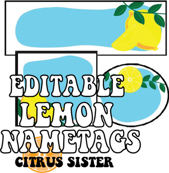 Lemonade Stand Classroom Name Tags / Printable Name Tags / Lemon Summer  Class Theme / Editable Canva Template / Teacher Labeling Supplies 