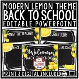 Lemon Theme Meet the Teacher Template Editable Back to Sch