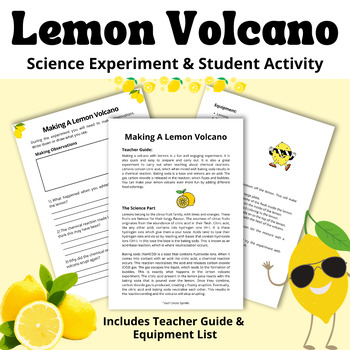 Preview of Lemon Volcano Science Experiment | Acids and Based Science Lab