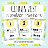 Lemon and Citrus Number Posters Lemon Classroom Decor