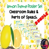 Lemon themed BUNDLE Parts of Speech & Classroom Rules Post
