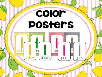 Preview of Lemonade Classroom Decor: Color Posters