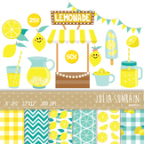 Lemonade Clipart and Digital Paper Set - Instant Download
