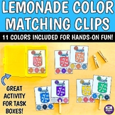 Lemonade Color Matching Clip Cards - Preschool SPED Summer