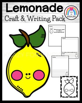 Preview of Lemonade Craft Writing Activity - Beach, Summer, End of Year - Literacy Center