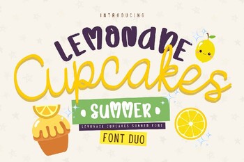 Preview of Lemonade Cupcakes Bubble font letters bundle for teachers