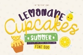 Lemonade Cupcakes Bubble font letters bundle for teachers