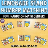 Lemonade Number Matching Game - Preschool Kinder Summer Fr
