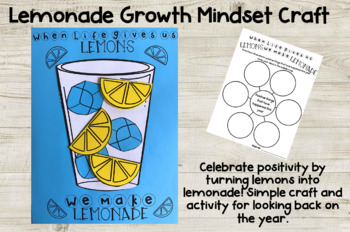Lemonade Positivity Growth Mindset Craft by Goodie Goodie Guru TpT