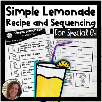 Preview of Lemonade Visual Recipe and Sequencing | Special Education Resource