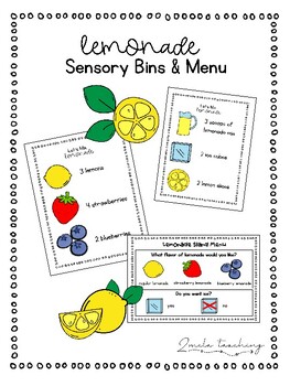 Preview of Lemonade Sensory Bin Activities