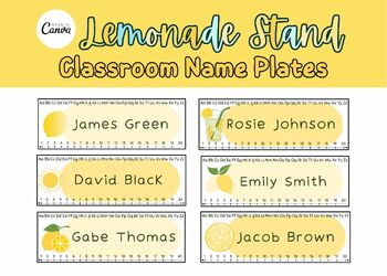 Preview of Lemonade Stand Classroom Desk Name Plates