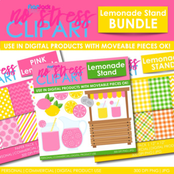 Download Lemonade Stand Clipart Plus Digital Papers Bundle Tpt