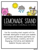 Lemonade Stand Economics Game Recording Sheet