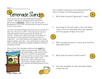 examples of lemonade stands