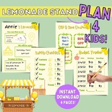 Lemonade Stand Plan for Kids, Business Plan, Kid Entrepren