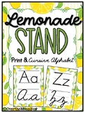 Lemonade Stand | Print & Cursive Alphabet Poster Set | Han
