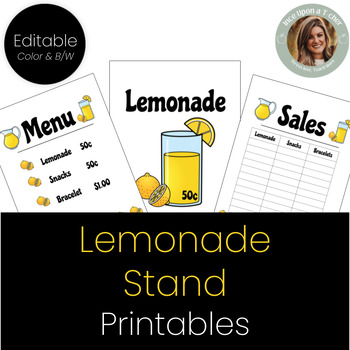 Preview of Lemonade Stand Printables