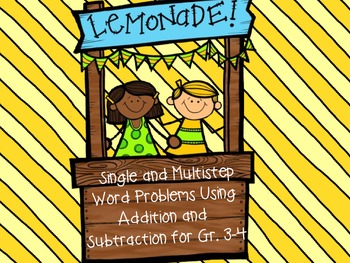 Preview of Lemonade Stand-Single and Multistep Word Problems