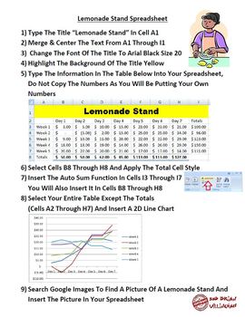 Preview of Lemonade Stand Spreadsheet