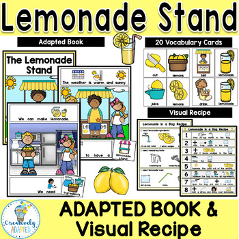 Preview of Lemonade Visual Recipe Adapted Book  PreK-2 SPED ELL