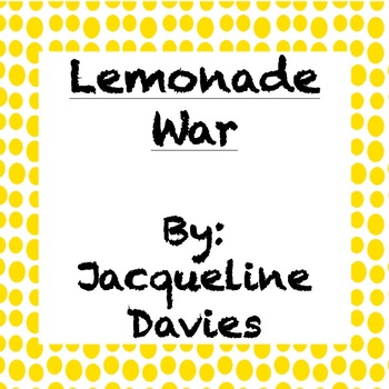 Preview of Lemonade War - Chapter Questions