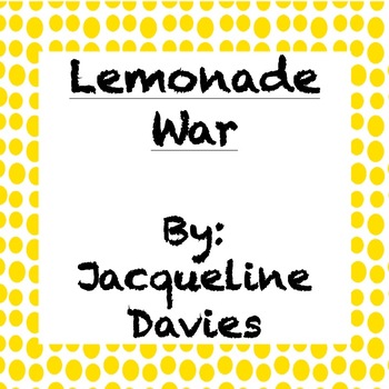 Preview of Lemonade War Chapters 7-14 Quiz