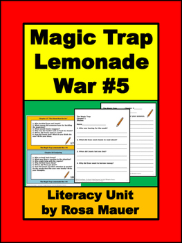 Preview of Lemonade War The Magic Trap Chapter Questions Task Cards & Worksheets