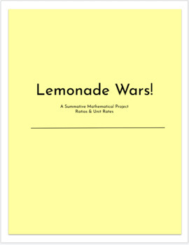 Preview of Lemonade Wars! Math PBL (Ratios and Unit Rates)