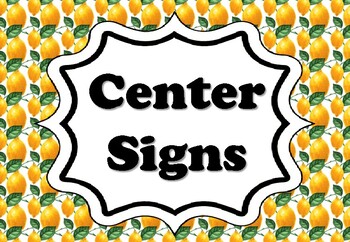 Preview of 167 Lemon Center Signs, Classroom Décor, Summer Classroom Display