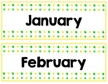 Lemons and Limes Theme Calendar Pieces by Pinwheel Learning | TpT