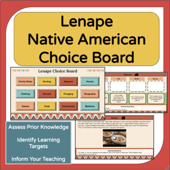 Preview of Lenape Native American Choice Board