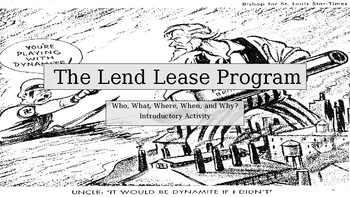 Preview of Lend Lease, Introductory and Close Read Activity