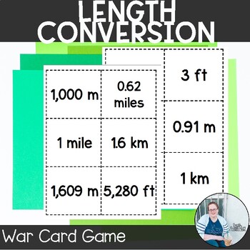 Preview of Length Conversions War Game TEKS 7.4e Math Activity Math Game Station