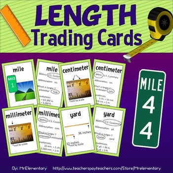 Preview of Length Vocabulary Trading Cards