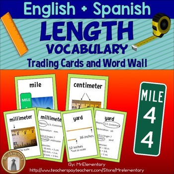 Preview of Length Trading Cards and Word Wall