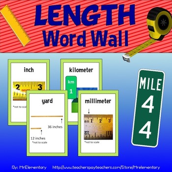 Preview of Length Vocabulary Word Wall