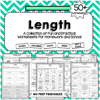 Preview of Length Worksheets - Customary & Metric