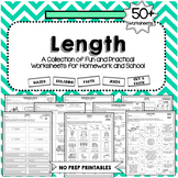 Length Worksheets - Customary & Metric