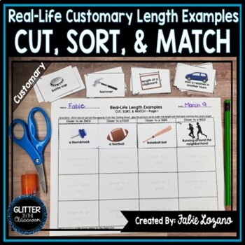 Preview of Customary Length and Measurement -Sort - Math Length Activity - Measuring Length