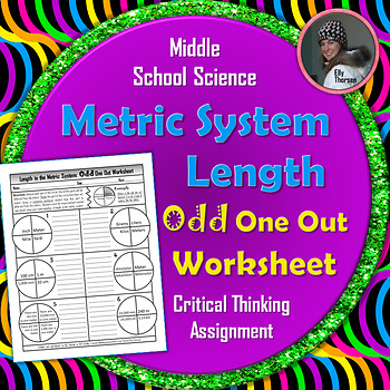 Preview of Length in the Metric System Measurement Odd One Out Worksheet