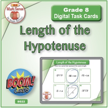 Preview of Length of the Hypotenuse: BOOM Digital Task Cards 8G22 | Geometry Matching