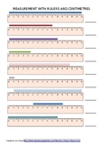 Length practice sheet using rulers to measure rectangles u