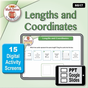 Preview of Lengths and Coordinate Geometry DIGITAL MATCHING: 15 PPT / Google Slides 6G17