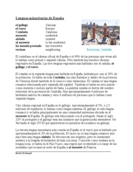 Preview of Lenguas minoritarias de España Lectura y Cultura: Catalán, Gallego y Vasco