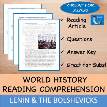 Preview of Lenin & The Bolshevicks - Reading Comprehension Passage & Questions