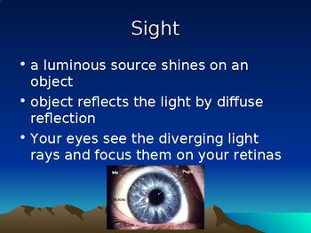 Preview of EYE SIGHT AND VISION Ppt Near and Far Sighted Grade 10 Science Power Point 24PG