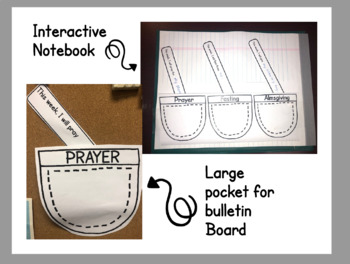 Preview of Lent Activity Prayer Pockets Interactive Notebook Bulletin Board