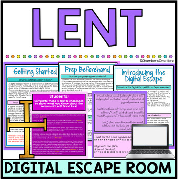 Preview of Lent Catholicism Digital Escape Room Religion Breakout Game