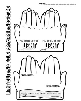 Lent Cut and Fold Prayer Hands Card Craft Catholic Education by Rapid ...